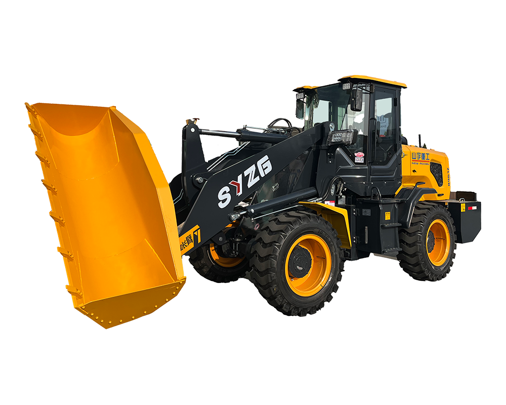 Side-dump bucket wheel loader